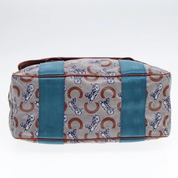 CELINE C Sulky Shoulder Bag PVC Gray Brown gold Auth 92150 - Picture 6 of 16